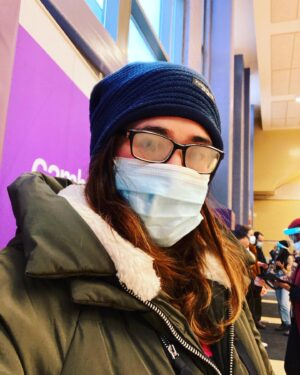 Emily Andras Instagram - 1st: Astra-Zeneca
2nd: Moderna
3rd: Pfizer 

Status: insured
Feeling: invincible
Glasses: impenetrable 

The fogginess was worth it. Get boosted, stay safe, just a little longer. And Happy Hollidays!