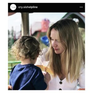 Emily Berrington Instagram - I’ve recently joined @cry.sishelpline as a volunteer and their Patron. They’ve supported new parents - myself included - for many years. If you’re a new (or not so new) parent and are struggling at the moment, do give them a call or look at their website ❤️