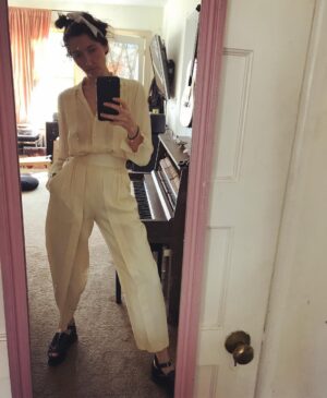 Emily Kokal Instagram - they’ve been living in the same closet unbeknownst to moi until now. 
I’d like to thank my higher self for lookin out  #consciousshopper