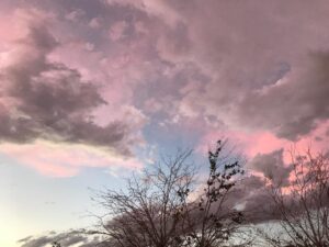 Emily Kokal Instagram - pink   white new year sky