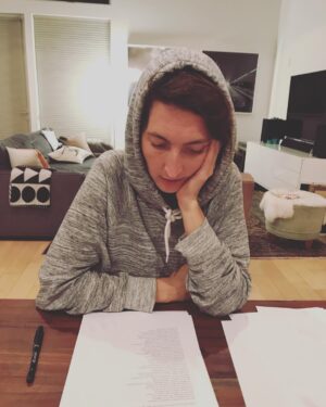 Emily Kokal Instagram - Here I am reading @beckyfink poems back at her.
Congratulations my awe(yeeeah)inspiring friend...
Years of hard but well worth it work compiled into your beautiful thesis that I can’t wait to have in book form some day soon! (🤞🤞🤞)
I’m so lucky you write some of my favorite words in a voice that is so uniquely you or that would’ve been a rough few years for me being your sounding board 😛
(..also I’d have posted a picture of you, but my wine vision made you blurry in all of them..I love you! I’m so proud of you! I’ll get my car tomorrow!✨) #MFA #poetry #warrenwilsoncollege #badass #wine