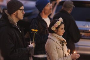 Emily Marie Palmer Instagram - “There may be times when we are powerless to prevent injustice, but there must never be a time when we fail to protest.” - Elie Wiesel 

Deepest thanks to everyone who gathered last night at Christ Church Cathedral to hold the Ukrainian people in the light, to pray for them, and to take actions and make donations on their behalf. 

Thank you @ananakaye @rosemaryfossee @conniechornuk @coleslivka @dr.duende @meganpalm for leading us in this beautiful song. In times of darkness and grief, gathering and singing together feels like a kind of protest of its own. ♥️ 

What you do matters. 

Photos by @joeyciccoline 

#StandWithUkraine #amnestyinternational #amnestynashville