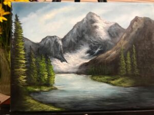 Emily Serpico Instagram - WIP Oil Painting, detail tomorrow 🏔 #oilpainting #paint #mountain