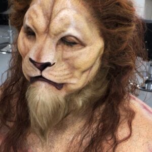 Emily Serpico Instagram - I can’t wait to post the finished photos this week! Tonight wrapped up a really fun makeup! Thank you @rbfx for the beautiful piece! We had such a great time applying! Collaboration with the crazy talented @brian.j.mahoney  So stoked we finally did a makeup together!  Thank you @sgt623  for being the best model one can ask for, and thank you @vampfx for hosting! Your facility is a makeup artist’s dream! 
Teeth made by @brian.j.mahoney 
#rbfx #prostheticmakeup #makeup #lion #lionmakeup #beast