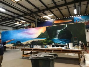 Emily Serpico Instagram - Gotta get this guy done soon 🐟🐙🐠 #mural #scenic #painting #hukilau