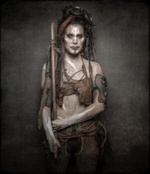 Emily Serpico Instagram - The gorgeous Maria Masiar modeling a post apocalyptic makeup for Adobe Max. Shot by the incredibly talented Joel Grimes. @joelgrimesworkshops 
A huge thank you to @dr_brown  for the amazing opportunity. Thank you @vampfx @docfx13 @brian.j.mahoney for pre production. #joelgrimes #adobemax #postapocalyptic #makeup #prosaidetransfers #tribalmakeup #vampschool