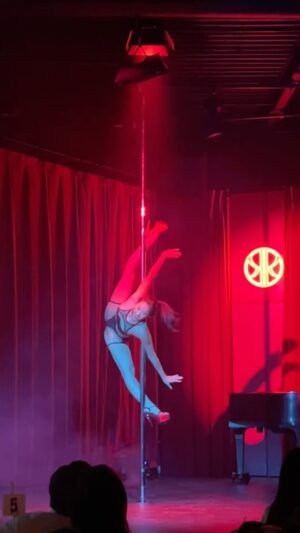 Emily Tung Instagram - Did a pole show for the first time in a long time during the strike (last show I did publicly was maybe 2019?!) Thank you @redpavilionbk and @subtle.asian.polers for the guest performance opportunity! Letting these old bones throw down and take big spin on that pole was a lot of fun! So happy I still kinda got it!! 😄💪🏻 Now back to making movies 🎥 👊🏻🥳
.
.
.
.
#poledancer #polesport #poleart #spatchcock #pdspatchcock #flexiblegirl #contortionist #nycdancer