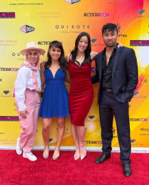 Emily Tung Instagram - What an honor to be invited to perform this year at the 11th Annual Action Icon Awards!! It’s my first time at a red carpet event 👠 Had such a blast celebrating with so many badass stuntwomen, jumping on the red carpet, then jumping on stage, then jumping back into the event to meet old and new faces. Truly honored to be a part of this community ❤️ 💕 
.
.
.
.
#actioniconawards #stuntwoman #sagaftra #stuntlife #redcarpet #celebratingwomen #womeninaction @ditrfoundation #dangerzone #sheroes #stuntperformers #stuntdouble #stuntpoc #hollywood