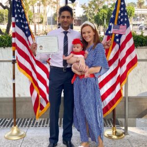 Emily Wilson Instagram - So many reasons to celebrate… Today is his birthday, and last week he became a U.S. citizen!!! Adhir, here’s to another year and officially being stuck with me in the country forever! I love you so, so much!
❤️🤍💙
