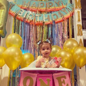 Emily Wilson Instagram - Photo dump from when Mira turned ONE on 3.23! 🎉
What an incredible year it was! Mira, you’re the greatest thing that’s ever happened to us, and we’re so lucky to be your parents! Love you more than anything!💗