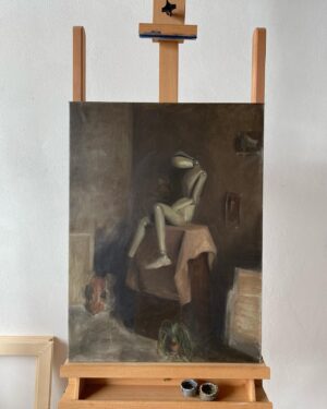 Emma Kathleen Hepburn Ferrer Instagram - ‘In the Studio with Friends’, Oil on linen, 61 x 46 cm, 2016
#contemporarypainting #interior #interiorpainting #mannequin #mannequins #stilllife #surreal #surrealism #saparcontemporary #saparcontemporarygallery #easel #ontheeasel #painting #paint #oilpainting #oilpaint #oil #painter #oilpainter #