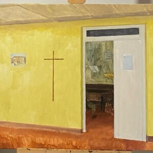 Emma Kathleen Hepburn Ferrer Instagram - Time to post a new painting. I have been painting “like I’m possessed”, as one of my classmates says of her own work, but not posting anything. This is the logical continuation of my work around religion. This particular painting is a piece about a hospital chapel- a space that I find infinitely fascinating, confusing, curious, spiritual, profound, and absurd. It is, of course, a space where religion and science meet. But it is also a place where one can witness and feel desperation. Peer in on someone else’s relationship with god, and where one might try and initiate a relationship with god- for the first time, last time, in hope, scorn, faith, or in irrefutable enlightenment. It is also a place where one might come to god for the first time, as a first resort, or for the first time in a new way, as a last resort. These spaces are intimate yet shared. I like in this painting the sensation of “peering in” on the person within. Not knowing if one can, or should enter, as one of my tutors says. The sign on the wall at the back reads “Signore, se vuoi, tu puoi, sanarmi.” This translates to a verse from Matthew 8:2 that reads “Suddenly a leper came and knelt before Him, saying, “Lord, if You are willing, You can make me clean.”
I find it interesting that the verse reads “sanarmi” - or “make me clean”, not “heal me” or “make me better”. This notion of purification, of actually rendering clean that which is impure, dirty even, as in the case of the leper, is becoming central to my work. What is clean? What is to become whole? Can purity exist with impurity? Is something more pure if it is impure? These are just some more questions driving my work. I could go on and on, as there is so much locked into this painting for me. But for now, this painting is “Cappella Ospedaliera della Cittadella della Salute di Campo di Marte”, or “Hospital Chapel of the Health Citadel of Campo di Marte”.
#painting #oilonjute #oilpainting