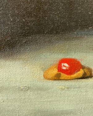 Emma Kathleen Hepburn Ferrer Instagram - ‘After the Party is Over (Still Life with Roses and Biscuits)’, 2014
Oil on Linen
44x55 cm
Framed
.
This piece is a study of the melancholy and solitude of celebration, executed as a Vanitas-reminiscent still life evoking the somberness or loneliness one feels when a party is over, particularly a party in the aftermath of which one is forced to reckon with projected social identities and constructions. The piece looks at themes such as decadence, consumption, and perishability. 
Now available through @saparcontemporary and purchasable through @artsy at link in bio!
#vanitas #stilllife #stilllifepainting #perishability #festivities #indulgence #loneliness #solitude #oilonlinen #oilpainter #oilpainting #painter #oilpaint #painting #paint
