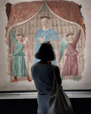 Emma Kathleen Hepburn Ferrer Instagram - TB to some beautiful memories of a late summer. 1. “La Madonna Del Parto” di Piero della Francesca. 2-3. Fondazione Alberto Burri