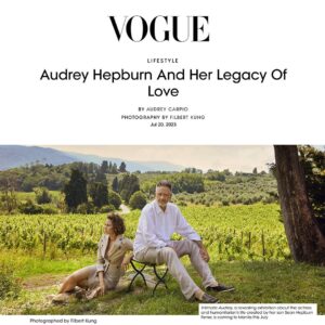 Emma Kathleen Hepburn Ferrer Instagram - Today in @voguephilippines ❤️❤️❤️ as I’m en route to Manila 🛫 
@intimateaudrey opens August 1st at the Museum at S Maison in Manila
@seanhepburnferrer 🥳❤️