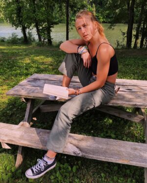 Emma Rayne Lyle Instagram - me reading in nature :p