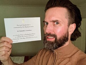 Emmett Scanlan Instagram - This is great & all, but I can’t help think upon reading it, that if not for the King The Lord Chamberlain would rather I didn’t come... 

As luck would have it for him, I can’t come. And as irony would have it for me, it’s the creative industry that prevents me from celebrating the creative industry at the Palace, as today I’m on set 🎥🎭…..which of course is in itself a fuckin blessing… I’ve found & curated a beautiful home within the arts & met some staggering people I now call family. So maybe next time Lord C. 🙏🏻🇮🇪🇬🇧🎭