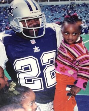 Emmitt Smith Instagram - Wishing a huge Happy Birthday to my daughter Rheagen! You bring so much joy and love into our lives every day, and I couldn't be prouder of the person you're becoming. 

Here's to another year of laughter and endless love. 🎈