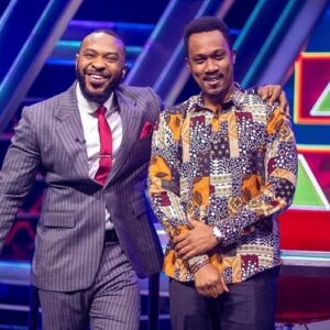 Enyinna Nwigwe Instagram - Many thanks to our celebrities @trikytee and @baajadebule for coming on the @pyramidgameshowng ⛰️

Now to the question of the day, who’s smile steeze & composure you feeling?

.
.
.
.
.
.
.
.
.
.

Here are the viewing times for the #pyramidgameshownigeria 

Saturdays: AM Showcase | 6:30 pm WAT
Saturdays: AM Family | 7:00 pm WAT

Tuesdays: AM Showcase | 11:30 am WAT
Wednesday : AM Family | 2:00 pm WAT

Repost @pyramidgameshowng