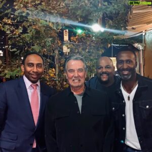 Eric Braeden Instagram - With Stephen A., his childhood buddy, Jeff and bodyguard, Juvi! Lots of laughs and stories!  @stephenasmith