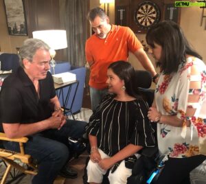Eric Braeden Instagram - Jada and her parents, John and Maritza, on set of Y&R! Jada is with @MakeAWish ! What a sweet girl !  @jada_cano