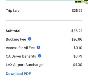 Eric Lange Instagram - The “booking fee” is almost as much as the ride, @uber. This is ridiculous.
