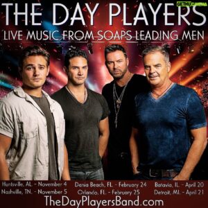 Eric Martsolf Instagram - The DayPlayers aren’t slowing down.  Please check thedayplayersband.com for complete touring info.  We can’t wait to hit your town.
@brandonjbarash @wallykurth @carsonboatman @coastalentnyc #livemusic #soapopera #peacock #days #generalhospital