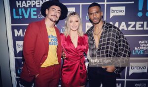 Eric West Instagram - PRESS WEEK: “The Fortress” comes out in ONE WEEK! Thanks @bravoandy for having me on @bravowwhl on @bravotv! Great to see you again! @tomsandoval1 @ariana252525 I had the best time with you two! Let’s do it again! ⚡️⚡️

Shirt: @givenchyofficial