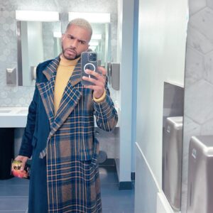 Eric West Instagram - What a long week! Walked the runway, went to the @onelovemovie premiere, @nyfw opening and the @primevideo #UpgradedMovie premiere! 

“One Love” premiere outfit: 
Coat: @ahluwalia 
Turtleneck: @gucci
Pants: @amiri 
Boots: @calvinklein 

“Upgraded” premiere outfit:
Jacket and pants: @monfrere
