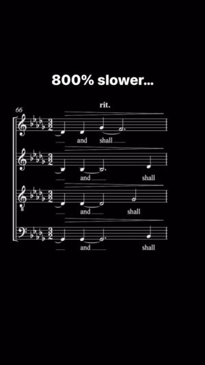Eric Whitacre Instagram - These are the last two measures of “All Seems Beautiful to Me” — performed by @voces8 —slowed 800%. It’s like another world at this speed.