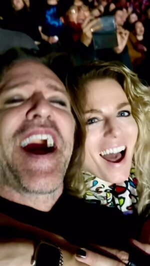 Eric Whitacre Instagram - Went full goth last night to see my heroes @depechemode. Black gloves, black nails, black eyeliner, and white AirPods (to save what’s left of my hearing). 

THANK YOU for the tickets Josh and Madeline! And kisses to the New Wave 80’s babe in the video with me: @laurence_servaes you’re all I ever wanted, all I ever needed.