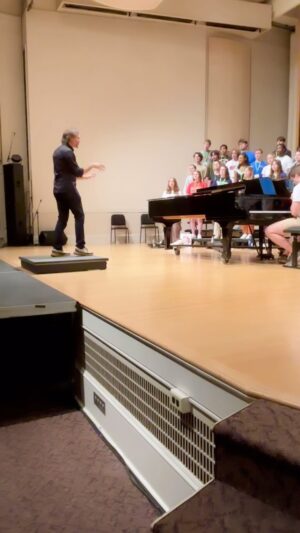 Eric Whitacre Instagram - Concert tonight! Such beautiful rehearsals and time spent with the Youth Choral Academy at the @oregonbachfestival. Tonight we put it all together. Here we are rehearsing my work A Boy and a Girl, a piece they started learning just four days ago. (!)

Huge thanks to Dr. Anton Armstrong, one of my mentors and heroes, for inviting me to work with these fantastic young singers.
