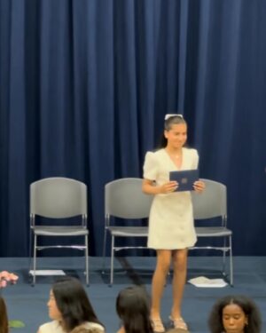 Eric Winter Instagram - I cannot believe my baby girl is now in middle school. Sebi your strength, drive, and kindness  truly define the young lady you are becoming. I’m in awe and so proud of you. May god continue to bless you and watch over you. Congrats baby girl. Sky is the limit! #herewecome #7thgrade #prouddad