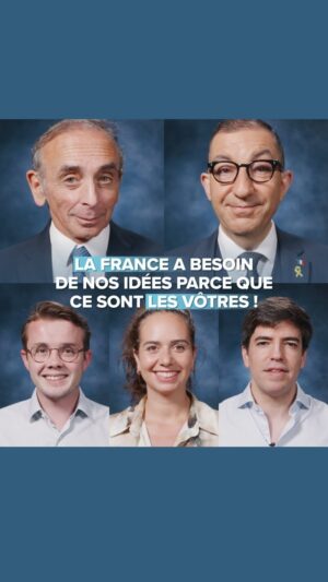 Éric Zemmour Instagram - La France a besoin de nos idées parce que ce sont les vôtres. En votant Reconquête, vous rendez le combat de toute la droite plus clair, plus net et plus sincère. À dimanche !

#JeVoteReconquête #Legislatives