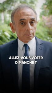 Éric Zemmour Instagram - Allez-vous voter dimanche ?
 
Avez-vous déjà fait votre choix ?
 
Êtes-vous en train d’hésiter ?