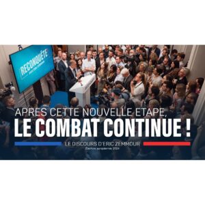 Éric Zemmour Instagram - Ceux qui croyaient que nous allions reculer se sont trompés. Reconquête sera à la hauteur des enjeux qui guettent notre peuple. Je vous garantis que nous allons bientôt aller plus loin.

Regardez mon discours suite aux résultats des Européennes : https://youtu.be/ozku78I2m9U (LIEN EN STORY)