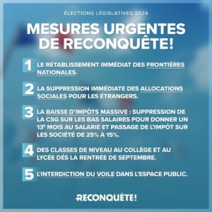 Éric Zemmour Instagram - NE PERDONS PLUS UNE SECONDE.

Nos 5 mesures applicables immédiatement pour sauver la France.