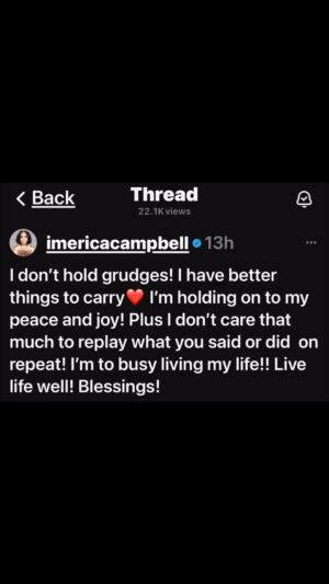 Erica Campbell Instagram - Let it go! When you Stand before God they won’t be there and God wont ask what they did. Live your life well❤️ #Hisopinionmattersmost