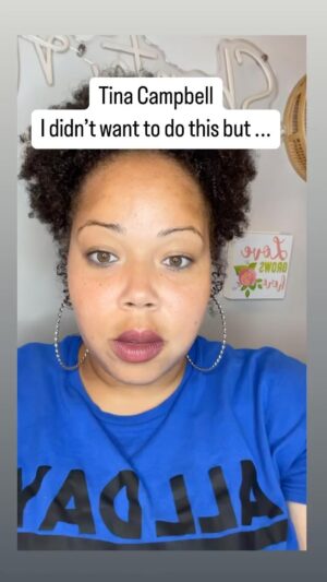 Erica Campbell Instagram - Who got the baby stirred up!? 🤣🤣🤣🤣 come on  eyes of thunder !!!Repost from @itsshantaatkins
•
@iamtinacampbell I didn’t want to have to go here but you went far so I went further