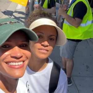 Erica Luttrell Instagram - On the lines with my sister. #sagaftrastrike #wgastrike #unionstrong