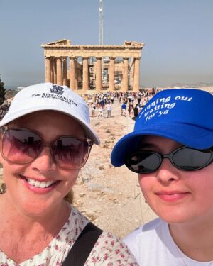 Erica Shaffer Instagram - Thank you Athens for an amazing way to celebrate @amadorapaola birthday 🥳 #temples #oracles #prophecies 🪻 Art and Culture that has survived countless wars, takeovers and pillaging since the 5th Century BC....🌸 Ancient Greece #theseatofdemocracy #thriving ☀️❤️🇬🇷#athens #athena 🐍