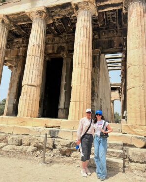 Erica Shaffer Instagram - Thank you Athens for an amazing way to celebrate @amadorapaola birthday 🥳 #temples #oracles #prophecies 🪻 Art and Culture that has survived countless wars, takeovers and pillaging since the 5th Century BC....🌸 Ancient Greece #theseatofdemocracy #thriving ☀️❤️🇬🇷#athens #athena 🐍