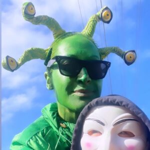 Erika Heynatz Instagram - We stayed home to spook the neighbourhood this year for Halloween. Charlie wore masks which scared the crap out of me and every other visitor. Then we hit the streets to score the hard core candy. Never pass up an opportunity to dress up. I love my neighbours!! There’s one witch in particular…