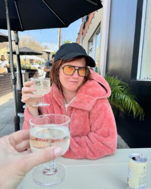 Erin Lee Carr Instagram - cheers to getting out of this week alive 
ps: my disgruntled pop star look is getting out of control