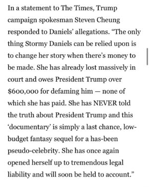 Erin Lee Carr Instagram - excuse me, former president trump, it is not a “documentary,” it is a DOCUMENTARY about a woman using her voice. #stormy