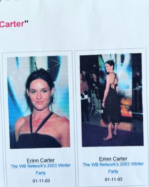 Erinn Hayes Instagram - Omg. How adorably grandparents is this? Going through their old photo albums I found this search page they printed up and reinforced the 3 holes and stuck in the back. Baby’s first red carpet maybe 2002?