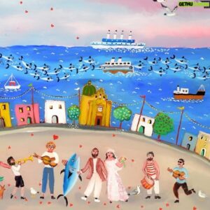 Erlend Øye Instagram - Matrimonio Di Ruggiero came out last week. Finally! It has been cooking for a while this song. It’s pretty much a cousin of La Prima Estate. The kind of song-writing that came with me moving to Siracusa and learning italian little by little. I was invited to a wedding in a small island in Sicily, but i had to got there without a date. Which was a shame as i knew it was going to be quite a magic weekend. So on the way there I am daydreaming….
I cant remember who helped me with the lyrics. Possibly Gigi Scialdone. (Comment if you are a forgotten helper! ) The artwork is by Roberto Longo aka @roberto_di_alicudi  He has done such an incredible job. Painting on glass. He is one of the worlds remaining true artists. Nothing less. Graziemille! Facciamo un altro! 
The recording was done in Funkhaus, Berlin, Saal 3. @leiterverlag studios. Thank you Nils Frahm!
Personnel:
Erlend Øye, vocals and ( a tiny bit of) ukulele. 
Stefano Ortisi, «bass»guitar, piano and backing vocals. 
Marco Castello, classical guitar and harmony vocals. Luigi Orofino, cavaquinho and backing vocals. 
Maaike van der Linde, flute.
Kobi Arditi, trombone.
Romain bly, trumpet and percussion. 
Recorded and mixed by Antonio Pulli.
Mastered by Jørgen Træen. 
Produced by Erlend Øye.
Released on @bubbles_records