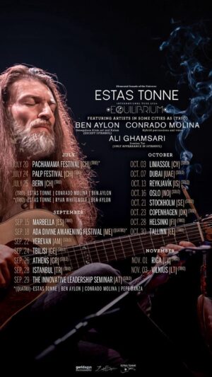 Estas Tonne Instagram - One big thank you to all the people who are joining the Equilibrium tour. There are many beautiful places as well as talented musicians. 🤍🕊️

It is a pleasure to announce that we are adding some new and exciting locations to the tour. ✨

📍With that in mind, the tour dates are finalised, including Scandinavia, the Baltics, southern Europe and Dubai. 💖

Jul 20 - Pachamama Festival |CH|
Jul 24 - Palp Festival |CH|
Jul 25 - Bern |CH|

Sep 15 - Marbella |ES|
Sep 18 - Ada Divine Awakening Festival |ME|
Sep 22 - Yerevan |AM|
Sep 24 - Tbilisi |GE|
Sep 26 - Athens |GR|
Sep 28 - Istanbul |TR|
Sep 29 - The Innovative Leadrship Seminar |AT|

Oct 03 - Limassol |CY|
Oct 07 - Dubai |UAE|
Oct 13 -  Reykjavík |IS|
Oct 16 - Oslo |NO|
Oct 21 - Stockholm |SE|
Oct 23 - Copenhagen |DK|
Oct 28 - Helsinki |FI|
Oct 30 - Tallinn |EE|

Nov 01 - Riga |LV|
Nov 03 - Vilnius |LT|

Visit the link in our bio for all additional and helpful information. Wishing you all a great weekend. 💖

🎶 @estastonne ✨
🎶 @conradoxmolina ✨
🎶 @benaylon ✨
🎶 @alighamsari ✨(Istanbul)
🎶 @whitewolfmusica (@pachamama.festival 
🎶 @josephpepedanza 
(@ada_divine_awakening ) 
🕹️ @geri_dagys ✨

#estastonne #estastonnemusic #oneheartsound #equilibriumtour2024