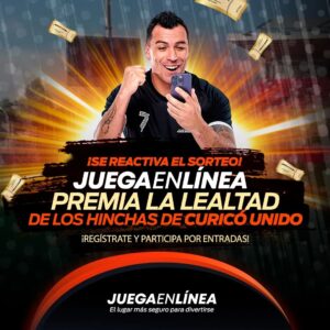 Esteban Paredes Instagram - ✨¡Se reactiva el sorteo!✨

JuegaEnLínea premia la lealtad 😎 de los hinchas de Curicó Unido, para participar con confianza por entradas para apoyar a tu equipo en el partido 🏆⚽️ Curicó Unido vs O' Higgins.

👉Serán 2 ganadores de 1 par de entradas por ganador.

Regístrate 📲 con el código jelchile en este enlace y recibirás como regalo 🤩 25 giros gratis en la maquinita sweet bonanza JuegaEnLínea   10 lucas en free bets.

https://www.juegaenlinea.net?ref=59abe228

🎉Ingresa en JuegaEnLínea.com
🎉Haz clic en registro.
🎉Llena tus datos con el código promocional jelchile.
🎉Pincha las rayas del extremo superior derecho.
🎉Haz clic en el icono.
🎉Valida tu perfil y listo.

¿Te tinca participar? Ponte la camiseta de ⚽️🏆 Curicó Unido y GANA seguro con nosotros.

Válido para 🇨🇱 Chile.

¡Te esperamos! Entra a nuestro 👉🖥️ sitio web.

#chile #teamjel #curicounido #entradas #ganar
