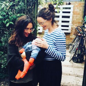 Esther Smith Instagram - Just a couple of mime artists taking a break from their miming to catch up with the new intern. He’s being pretty casual about the uniform. ❤️🔮💫 special brand new person package care of @iamthelitttleone and @davidjpyoung 🎉